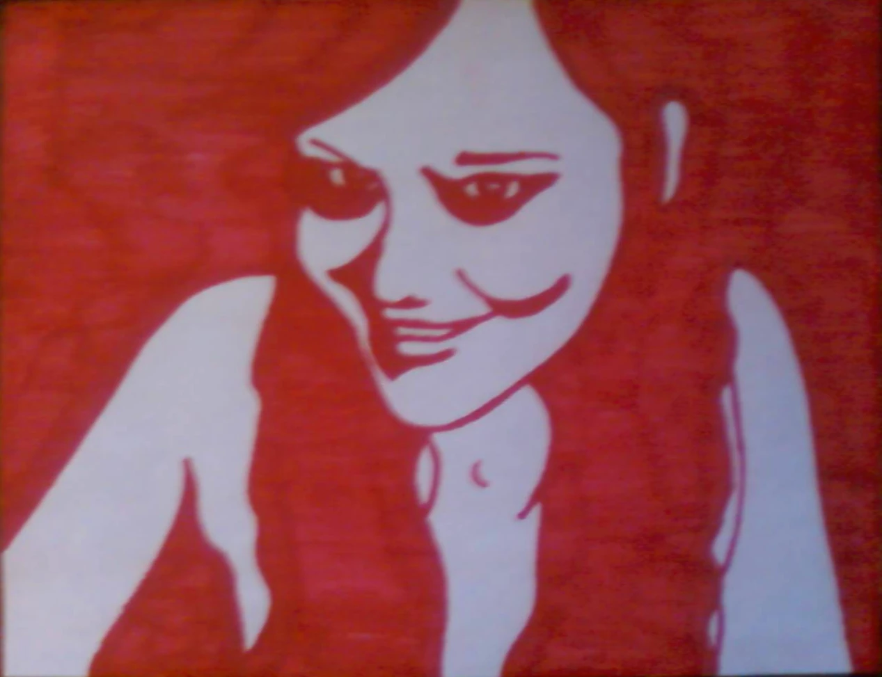 Monochrome drawing of Rachel DeLonge